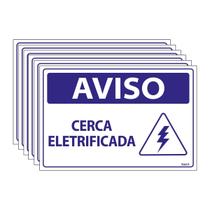 Combo 6 Placas De Sinalização Aviso Cerca Eletrificada 30x20 Ecom IA - SV11 F9e Combo 6 Placas De Sinalização Aviso Cerca Eletrificada 30x20 Ecom IA - SV11 F9e