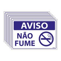 Combo 6 Placas De Sinalização Aviso Não Fume 30x20 Ecom IA - SV19 F9e