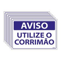 Combo 6 Placas De Sinalização Aviso Utilize O Corrimão 30x20 Ecom IA - SV18 F9e Combo 6 Placas De Sinalização Aviso Utilize O Corrimão 30x20 Ecom IA - SV18 F9e