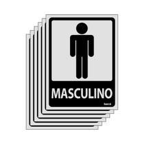 Combo 6 Placas De Sinalização Banheiro Masculino 15x20 Ecom IA - B-566 F9e Combo 6 Placas De Sinalização Banheiro Masculino 15x20 Ecom IA - B-566 F9e