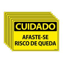 Combo 6 Placas De Sinalização Cuidado Afaste-se Risco De Queda 30x20 Ecom IA - SC62 F9e Combo 6 Placas De Sinalização Cuidado Afaste-se Risco De Queda 30x20 Ecom IA - SC62 F9e