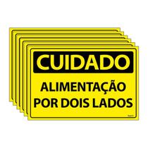 Combo 6 Placas De Sinalização Cuidado Alimentação Por Dois Lados 30x20 Ecom IA - SC22 F9e