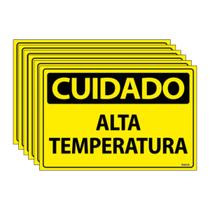 Combo 6 Placas De Sinalização Cuidado Alta Temperatura 30x20 Ecom IA - SC63 F9e