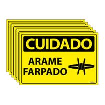 Combo 6 Placas De Sinalização Cuidado Arame Farpado 30x20 Ecom IA - SC111 F9e Combo 6 Placas De Sinalização Cuidado Arame Farpado 30x20 Ecom IA - SC111 F9e