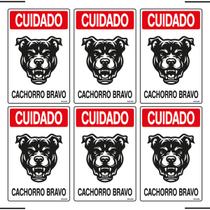 Combo 6 Placas De Sinalização Cuidado Cachorro Bravo 20x30 Ekomunike - P-6 F9e Combo 6 Placas De Sinalização Cuidado Cachorro Bravo 20x30 Ekomunike - P-6 F9e
