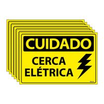 Combo 6 Placas De Sinalização Cuidado Cerca Elétrica 30x20 Ecom IA - SC96 F9e Combo 6 Placas De Sinalização Cuidado Cerca Elétrica 30x20 Ecom IA - SC96 F9e
