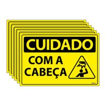 Combo 6 Placas De Sinalização Cuidado Com A Cabeça 30x20 Ecom IA - SC118 F9e Combo 6 Placas De Sinalização Cuidado Com A Cabeça 30x20 Ecom IA - SC118 F9e
