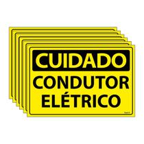Combo 6 Placas De Sinalização Cuidado Condutor Elétrico 30x20 Ecom IA - SC43 F9e Combo 6 Placas De Sinalização Cuidado Condutor Elétrico 30x20 Ecom IA - SC43 F9e