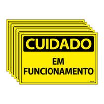 Combo 6 Placas De Sinalização Cuidado Em Funcionamento 30x20 Ecom IA - SC67 F9e Combo 6 Placas De Sinalização Cuidado Em Funcionamento 30x20 Ecom IA - SC67 F9e