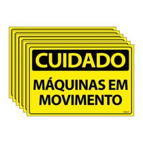 Combo 6 Placas De Sinalização Cuidado Máquinas Em Movimento 30x20 Ecom IA - SC6 F9e