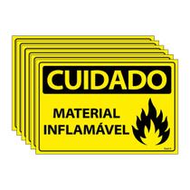 Combo 6 Placas De Sinalização Cuidado Material Inflamável 30x20 Ecom IA - SC56 F9e Combo 6 Placas De Sinalização Cuidado Material Inflamável 30x20 Ecom IA - SC56 F9e