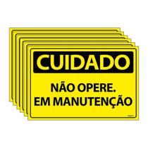 Combo 6 Placas De Sinalização Cuidado Não Opere Em Manutenção 30x20 Ecom IA - SC28 F9e