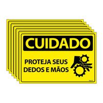 Combo 6 Placas De Sinalização Cuidado Proteja Seus Dedos E Mãos 30x20 Ecom IA - SC51 F9e Combo 6 Placas De Sinalização Cuidado Proteja Seus Dedos E Mãos 30x20 Ecom IA - SC51 F9e