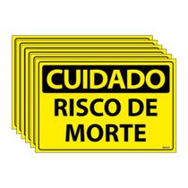 Combo 6 Placas De Sinalização Cuidado Risco De Morte 30x20 Ecom IA - SC77 F9e Combo 6 Placas De Sinalização Cuidado Risco De Morte 30x20 Ecom IA - SC77 F9e