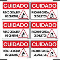 Combo 6 Placas De Sinalização Cuidado Risco De Queda De Objetos 30x20 Ekomunike - S-226/2 F9e Combo 6 Placas De Sinalização Cuidado Risco De Queda De Objetos 30x20 Ekomunike - S-226/2 F9e