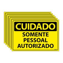 Combo 6 Placas De Sinalização Cuidado Somente Pessoal Autorizado 30x20 Ecom IA - SC10 F9e Combo 6 Placas De Sinalização Cuidado Somente Pessoal Autorizado 30x20 Ecom IA - SC10 F9e