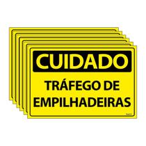 Combo 6 Placas De Sinalização Cuidado Tráfego De Empilhadeiras 30x20 Ecom IA - SC7 F9e