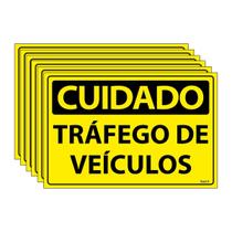 Combo 6 Placas De Sinalização Cuidado Tráfego De Veículos 30x20 Ecom IA - SC8 F9e Combo 6 Placas De Sinalização Cuidado Tráfego De Veículos 30x20 Ecom IA - SC8 F9e