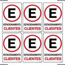 Combo 6 Placas De Sinalização Estacionamento Clientes 20x30 Ekomunike - P-2 F9e Combo 6 Placas De Sinalização Estacionamento Clientes 20x30 Ekomunike - P-2 F9e