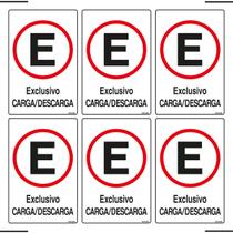 Combo 6 Placas De Sinalização Estacionamento Exclusivo Carga / Descarga 20x30 Ekomunike - P-1/1 F9e