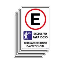 Combo 6 Placas De Sinalização Estacionamento Exclusivo Para Idoso Obrigatório Credencial 20x30 Ecom IA - P-4/4 F9e Combo 6 Placas De Sinalização Estacionamento Exclusivo Para Idoso Obrigatório Credencial 20x30 Ecom IA - P-4/4 F9e