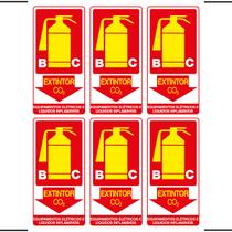 Combo 6 Placas De Sinalização Extintor BC CO2 Equipamentos Elétricos E Líquidos Inflamáveis 15x30 Ekomunike - X-703 F9e Combo 6 Placas De Sinalização Extintor BC CO2 Equipamentos Elétricos E Líquidos Inflamáveis 15x30 Ekomunike - X-703 F9e