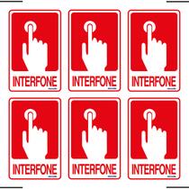 Combo 6 Placas De Sinalização Interfone 10x15 Ekomunike - S-235/4 F9e
