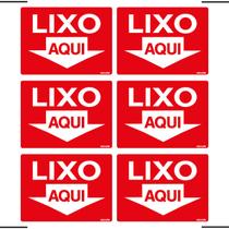 Combo 6 Placas De Sinalização Lixo Aqui 20x15 Ekomunike - P-9/1 F9e Combo 6 Placas De Sinalização Lixo Aqui 20x15 Ekomunike - P-9/1 F9e