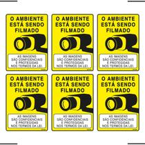 Combo 6 Placas De Sinalização O Ambiente Está Sendo Filmado 15x20 Ekomunike - P-25/1 F9e Combo 6 Placas De Sinalização O Ambiente Está Sendo Filmado 15x20 Ekomunike - P-25/1 F9e