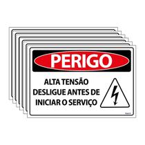 Combo 6 Placas De Sinalização Perigo Alta Tensão Desligue Antes De Iniciar Serviço 30x20 Ecom IA - SP8 F9e Combo 6 Placas De Sinalização Perigo Alta Tensão Desligue Antes De Iniciar Serviço 30x20 Ecom IA - SP8 F9e
