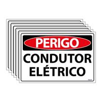 Combo 6 Placas De Sinalização Perigo Condutor Elétrico 30x20 Ecom IA - SP1 F9e Combo 6 Placas De Sinalização Perigo Condutor Elétrico 30x20 Ecom IA - SP1 F9e