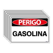 Combo 6 Placas De Sinalização Perigo Gasolina 30x20 Ecom IA - SP19 F9e