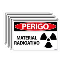 Combo 6 Placas De Sinalização Perigo Material Radioativo 30x20 Ecom IA - SP68 F9e