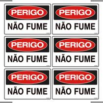 Combo 6 Placas De Sinalização Perigo Não Fume 30x20 Ekomunike - S-218 F9e Combo 6 Placas De Sinalização Perigo Não Fume 30x20 Ekomunike - S-218 F9e
