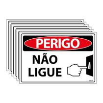 Combo 6 Placas De Sinalização Perigo Não Ligue 30x20 Ecom IA - SP138 F9e Combo 6 Placas De Sinalização Perigo Não Ligue 30x20 Ecom IA - SP138 F9e