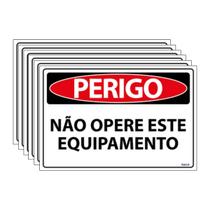 Combo 6 Placas De Sinalização Perigo Não Opere Este Equipamento 30x20 Ecom IA - SP109 - F9e