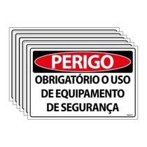 Combo 6 Placas De Sinalização Perigo Obrigatório O Uso De Equipamento De Segurança 30x20 Ecom IA - SP31 F9e Combo 6 Placas De Sinalização Perigo Obrigatório O Uso De Equipamento De Segurança 30x20 Ecom IA - SP31 F9e