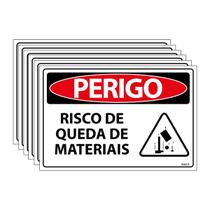 Combo 6 Placas De Sinalização Perigo Risco De Queda De Materiais 30x20 Ecom IA - SP76 F9e