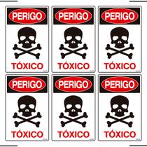 Combo 6 Placas De Sinalização Perigo Tóxico 20x30 Ekomunike - S-209 F9e Combo 6 Placas De Sinalização Perigo Tóxico 20x30 Ekomunike - S-209 F9e