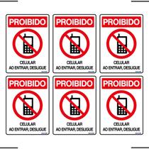 Combo 6 Placas De Sinalização Proibido Celular Ao Entrar Desligue 15x20 Ekomunike - S-229 F9e Combo 6 Placas De Sinalização Proibido Celular Ao Entrar Desligue 15x20 Ekomunike - S-229 F9e