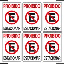 Combo 6 Placas De Sinalização Proibido Estacionar 20x30 Ekomunike - P-1 F9e