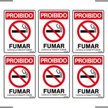 Combo 6 Placas De Sinalização Proibido Fumar 15x20 Ekomunike - P-5/1 F9e