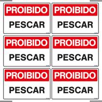 Combo 6 Placas De Sinalização Proibido Pescar 30x20 Ekomunike - P-15 F9e Combo 6 Placas De Sinalização Proibido Pescar 30x20 Ekomunike - P-15 F9e