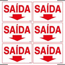 Combo 6 Placas De Sinalização Saída Com Seta Para Baixo 30x20 Ekomunike - S-213/1 F9e Combo 6 Placas De Sinalização Saída Com Seta Para Baixo 30x20 Ekomunike - S-213/1 F9e