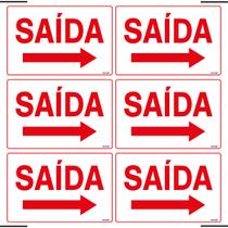 Combo 6 Placas De Sinalização Saída Com Seta Para Direita 30x20 Ekomunike - S-211 F9e Combo 6 Placas De Sinalização Saída Com Seta Para Direita 30x20 Ekomunike - S-211 F9e