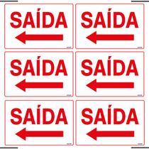 Combo 6 Placas De Sinalização Saída Com Seta Para Esquerda 30x20 Ekomunike - S-212 F9e Combo 6 Placas De Sinalização Saída Com Seta Para Esquerda 30x20 Ekomunike - S-212 F9e