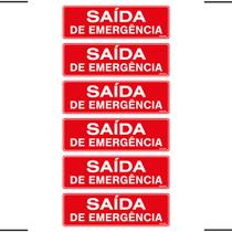 Combo 6 Placas De Sinalização Saída De Emergência 30x10 Ekomunike - S-225 F9e Combo 6 Placas De Sinalização Saída De Emergência 30x10 Ekomunike - S-225 F9e