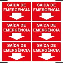 Combo 6 Placas De Sinalização Saída De Emergência 30x20 Ekomunike - X-723 F9e Combo 6 Placas De Sinalização Saída De Emergência 30x20 Ekomunike - X-723 F9e