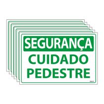 Combo 6 Placas De Sinalização Segurança Cuidado Pedestre 30x20 Ecom IA - SS3 F9e Combo 6 Placas De Sinalização Segurança Cuidado Pedestre 30x20 Ecom IA - SS3 F9e
