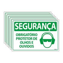 Combo 6 Placas De Sinalização Segurança Obrigatório Protetor De Olhos E Ouvidos 30x20 Ecom IA - SS20 F9e Combo 6 Placas De Sinalização Segurança Obrigatório Protetor De Olhos E Ouvidos 30x20 Ecom IA - SS20 F9e